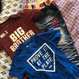 Spider-Man Jeans and two tee lot